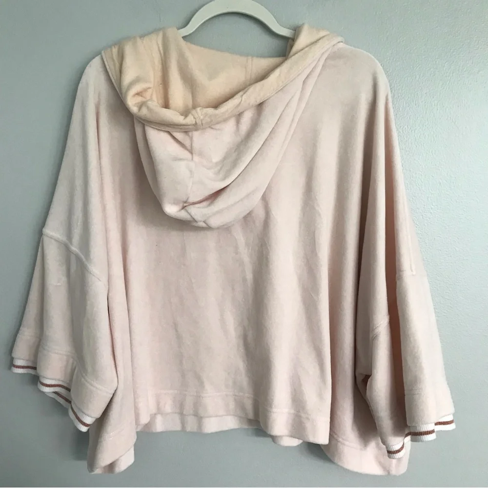 Anthropologie Saturday Sunday Velour Cropped Hoodie Sweatshirt